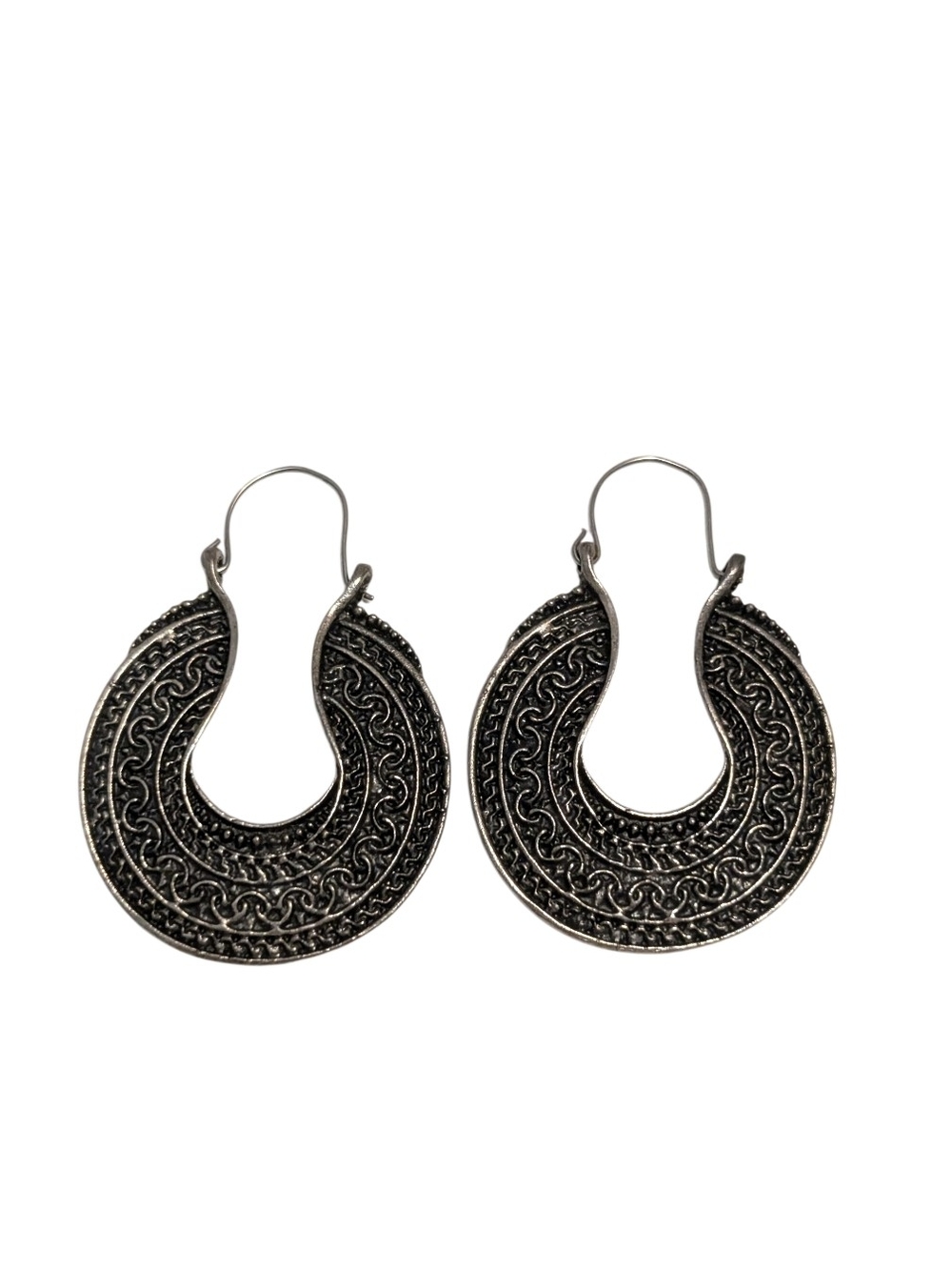 925 Sterling Silver Vintage Style Tibetan Tibet Dangle Drop Hook Earrings